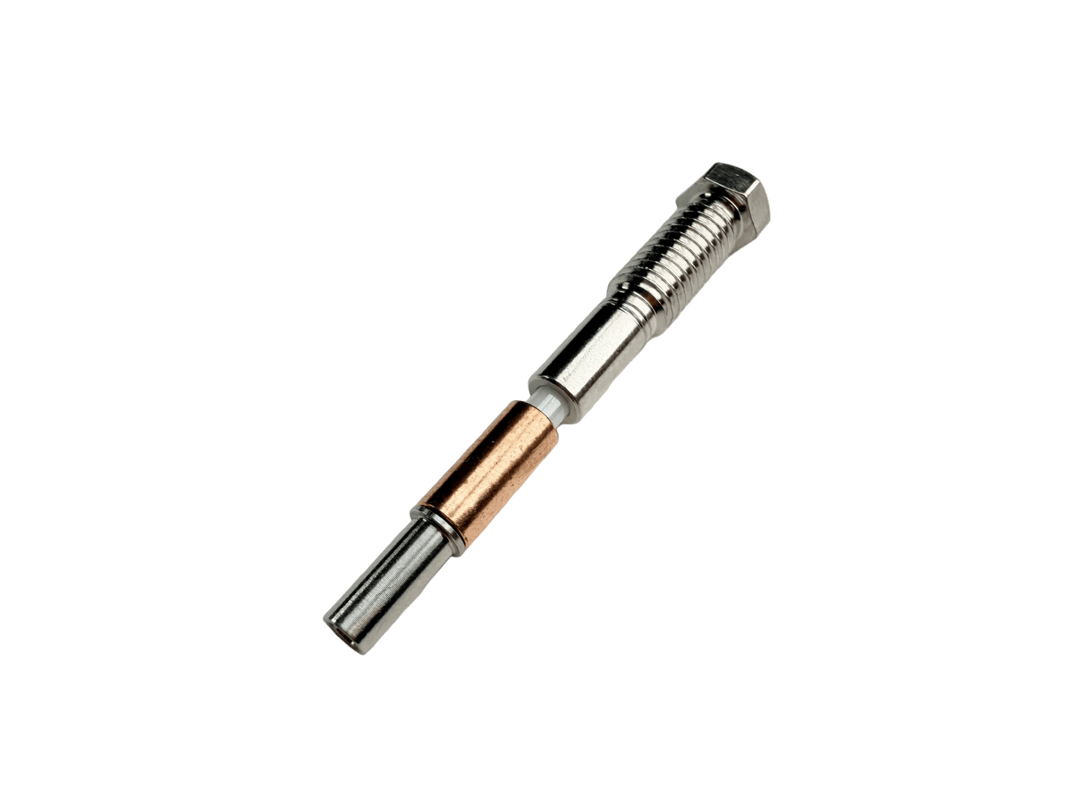 Metal PCD Nozzle on a black background