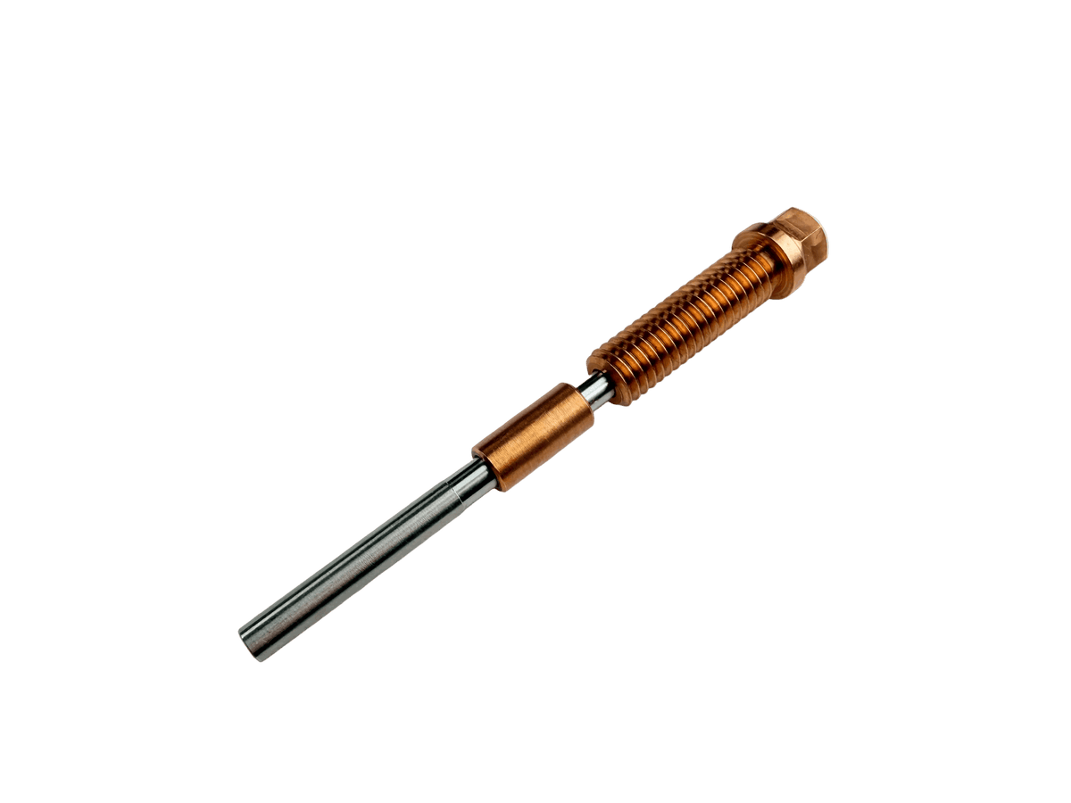 PCD Nozzle with copper-colored head on a white background