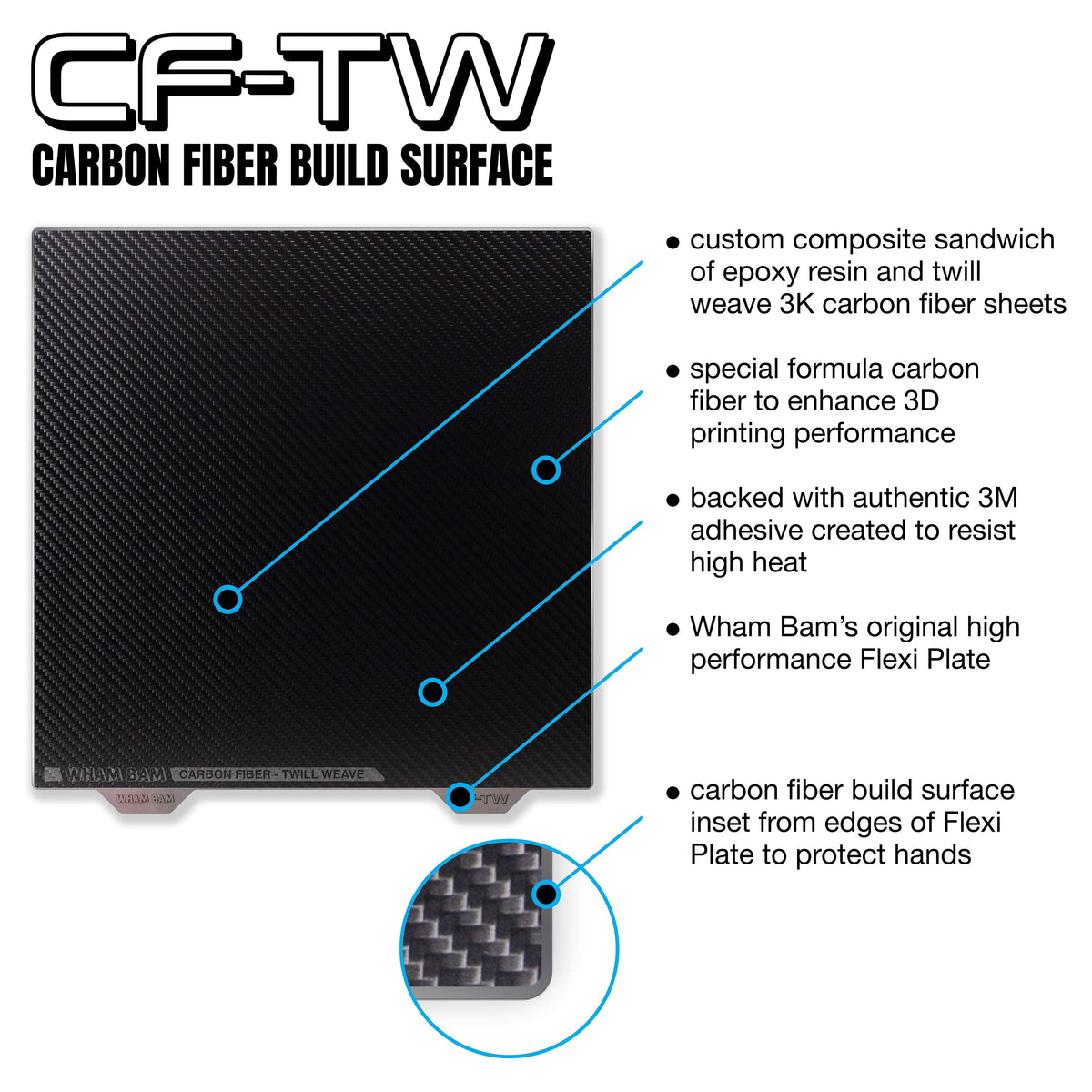 Wham Bam Flexi Plate with Carbon Fiber Creality K1 Max - 315 x 310