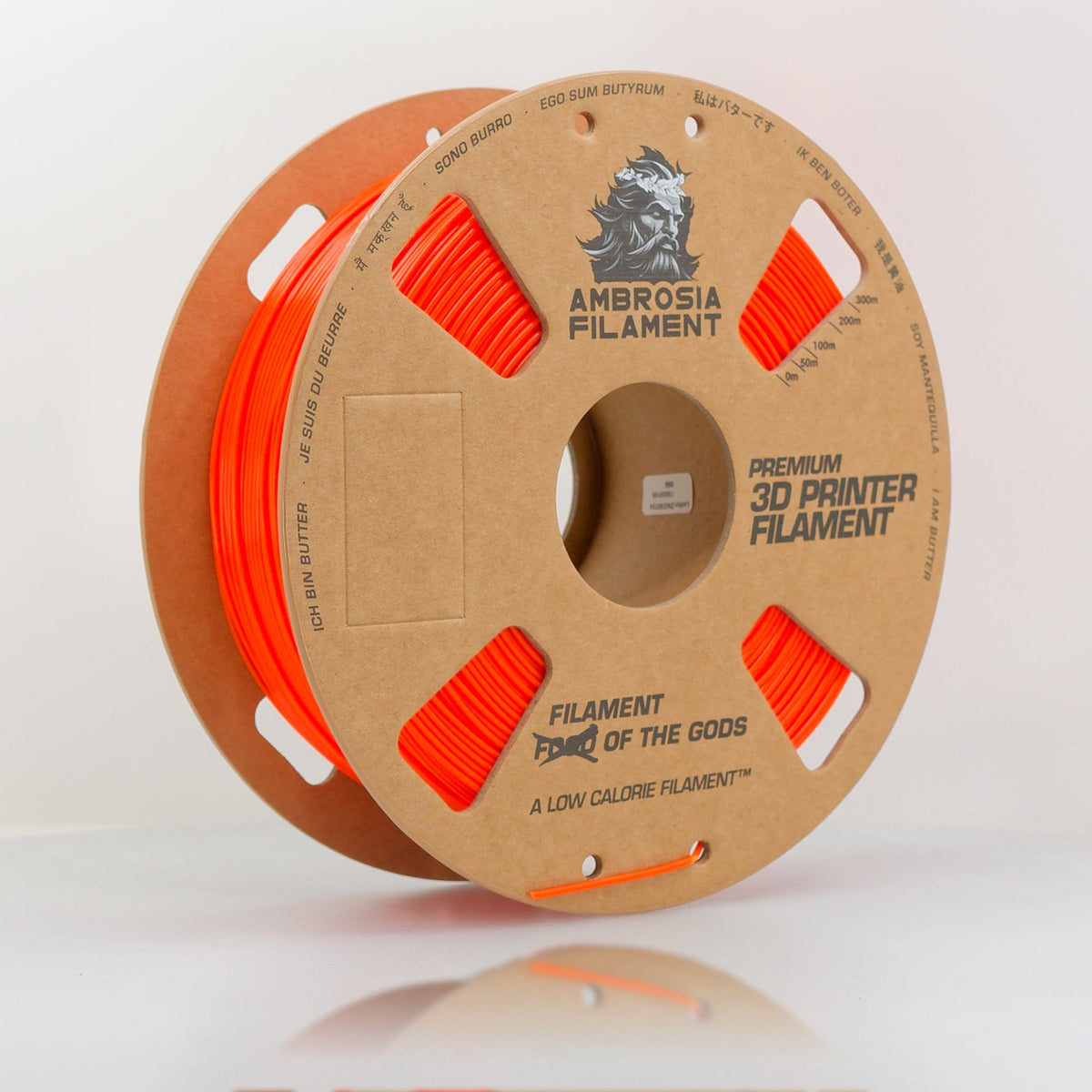 Ambrosia ASA filament in Burnt Orange, 1kg AMS-friendly cardboard spool