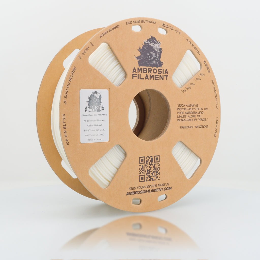 AMBROSIA Uber ABS Filament of the Gods — White 1kg cardboard spool