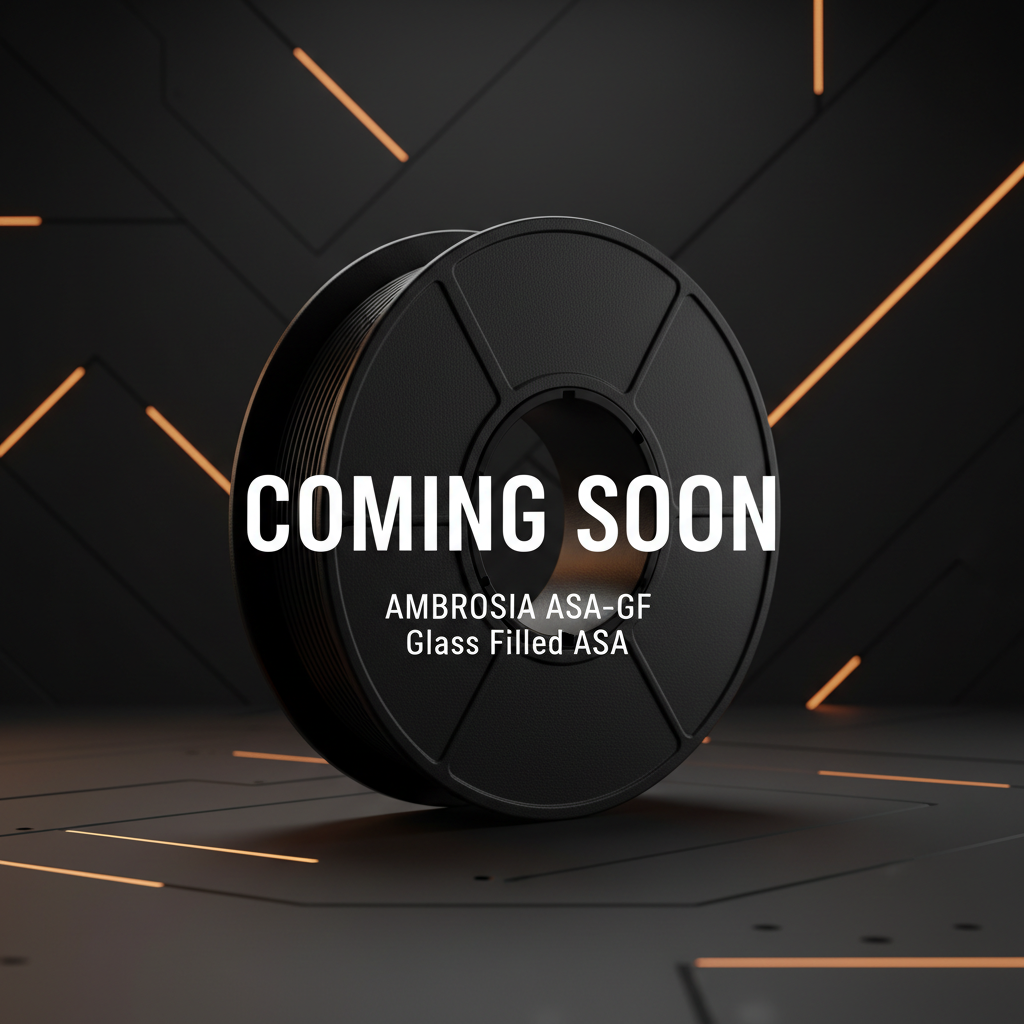 AMBROSIA ASA-GF Glass Filled ASA Filament of the Gods - 1KG Bambu AMS Friendly Cardboard Spools Premium 3D Printing Filament