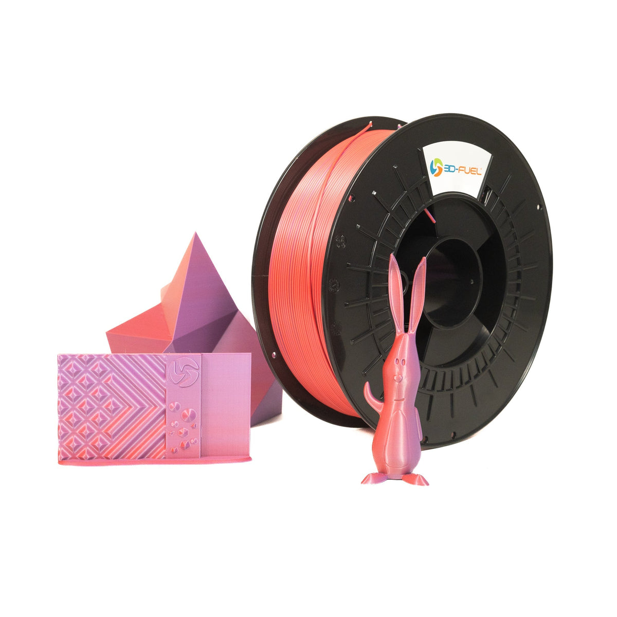 Dual-Color Silk PLA+, Silky Mixed Berry, 1.75mm by 3D-Fuel – product photo 3