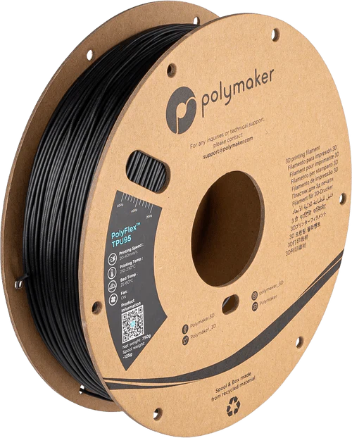 Polymaker PolyFlex TPU95 750g spool — 95A Shore flexible filament 1.75mm