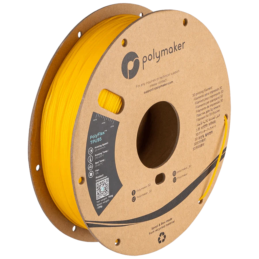 Polymaker PolyFlex TPU95 750g 1.75mm spool on white background