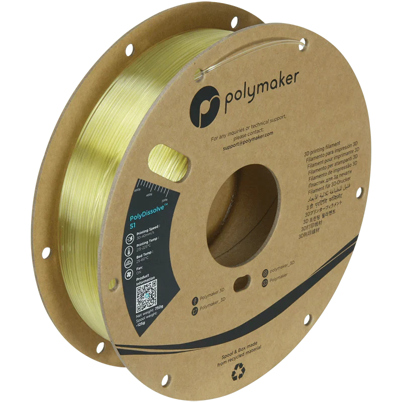 Poly PVA dissolve filament spool with a white background