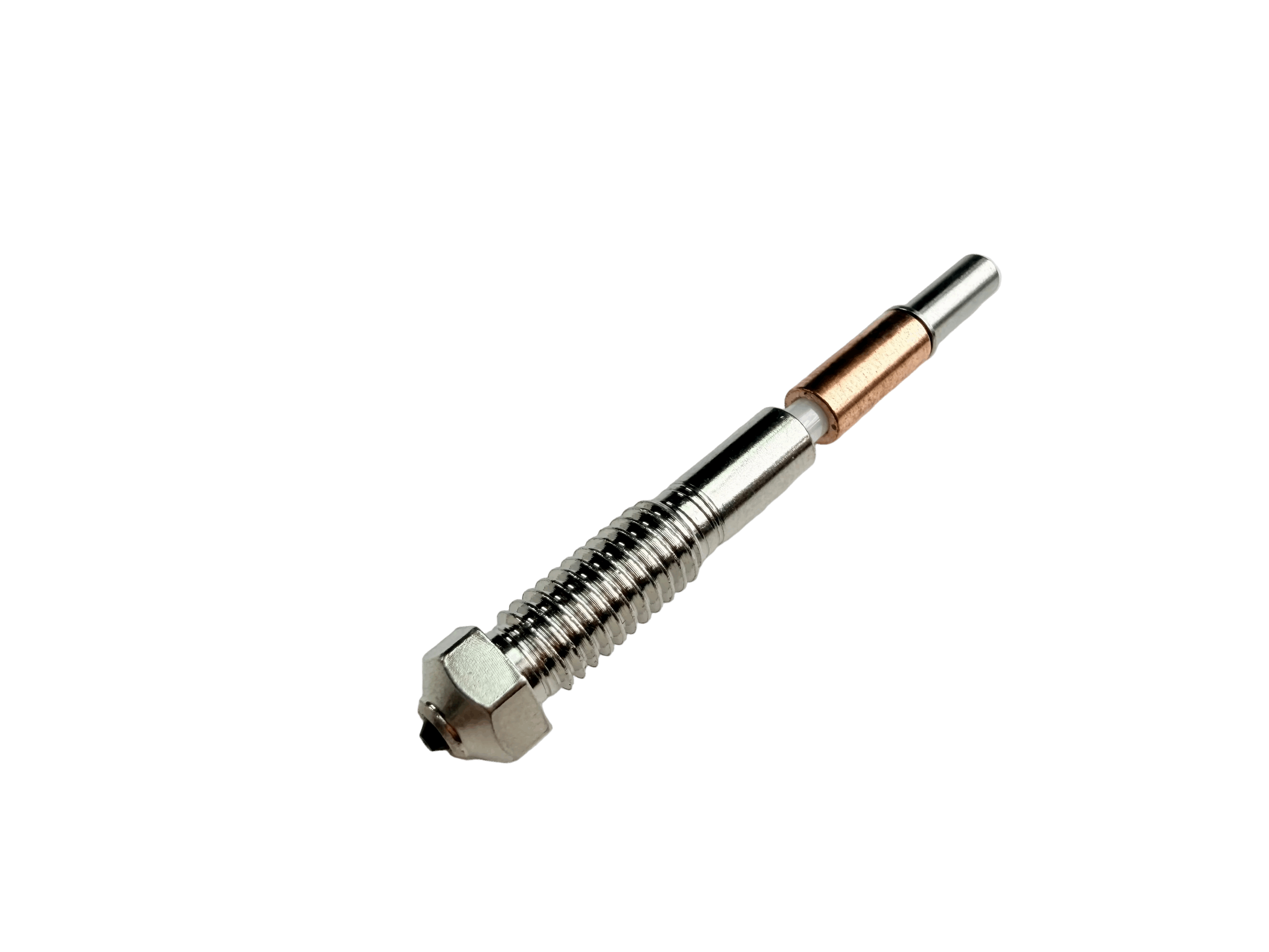 Metal PCD Nozzle with a hex head on a white background