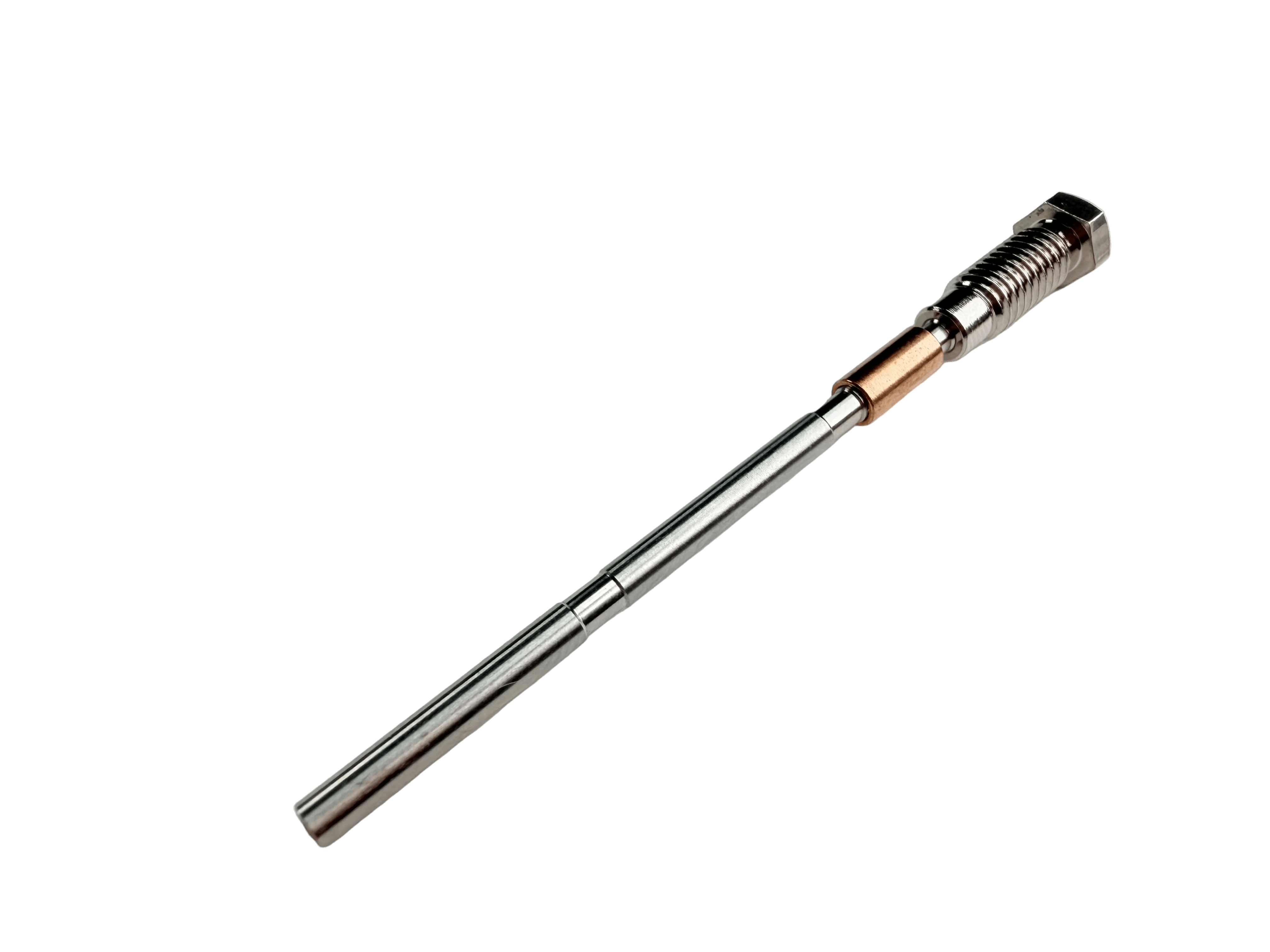 Metallic PCD Nozzle with a cylindrical design on a white background