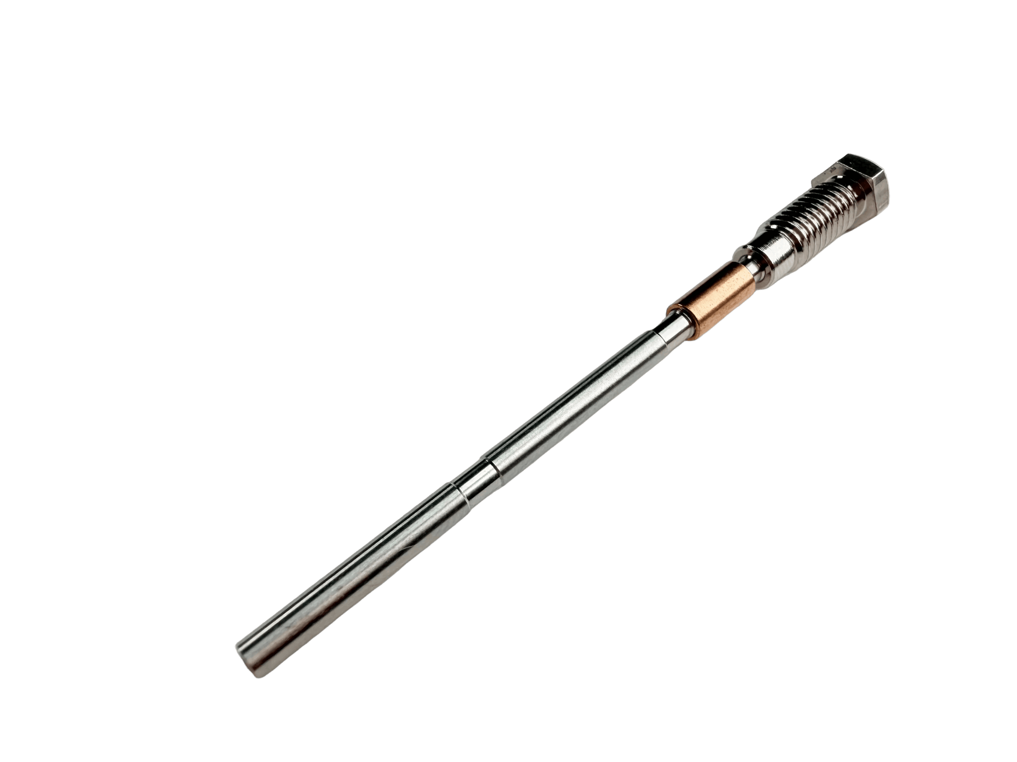 Metallic PCD Nozzle with a cylindrical design on a white background