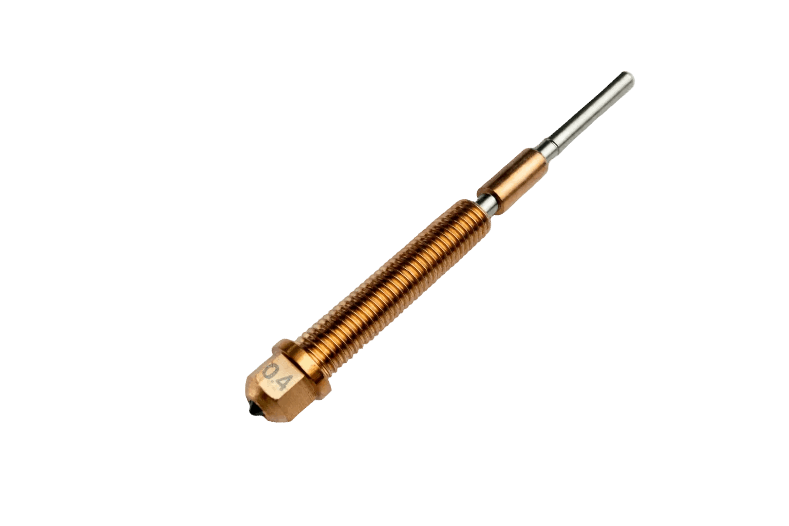 Brass PCD Diamond Nozzle on a white background