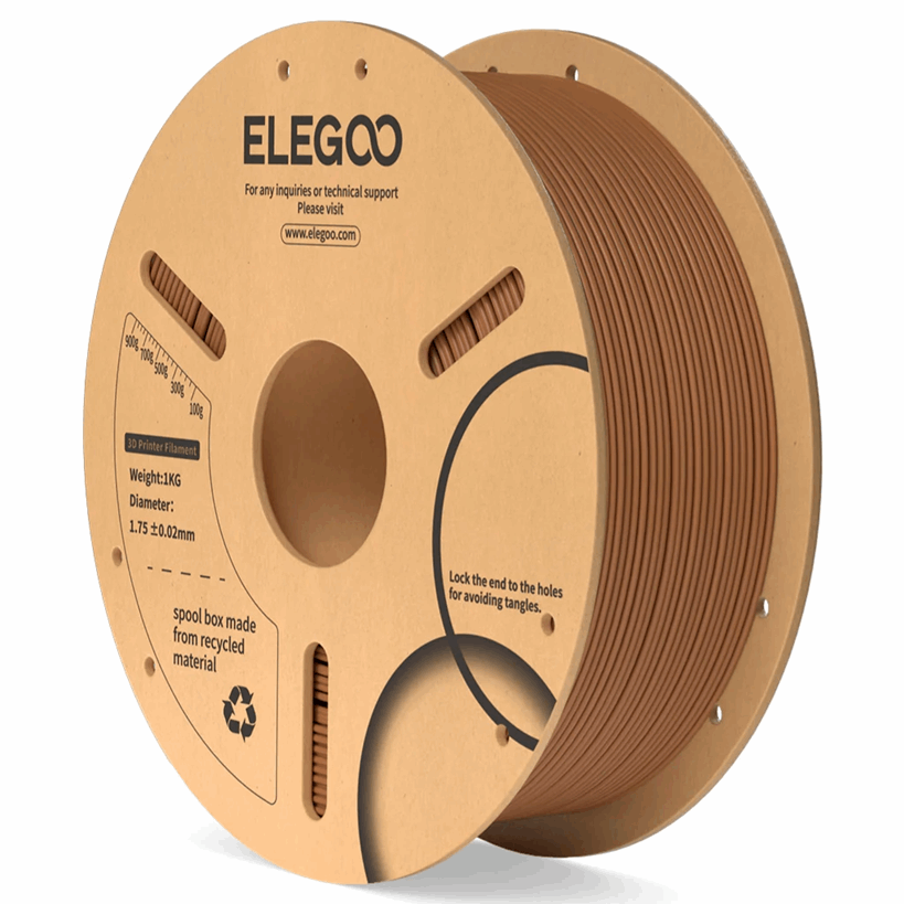 Spool of ELEGOO 3D printing filament on a white background