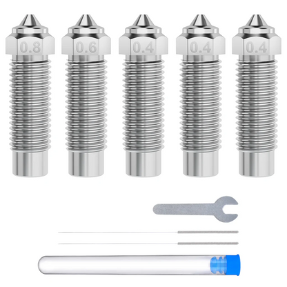 Set of metal nozzles with different sizes on a white background