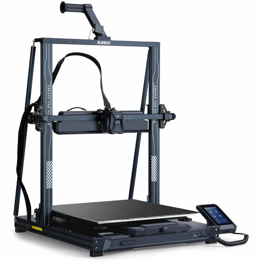 3D printer with a digital display on a white background