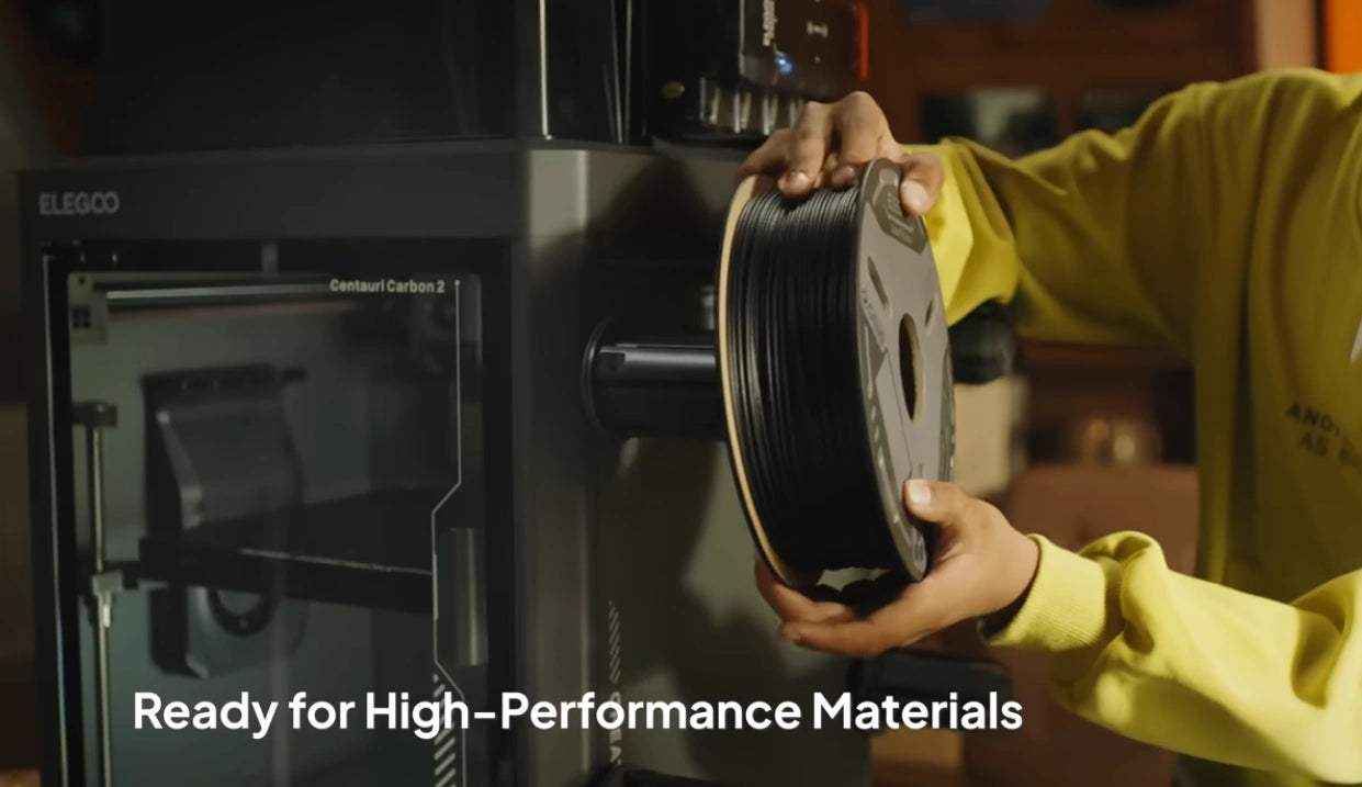 Load video: Elegoo Centauri Carbon 2 printing carbon-filled filament video