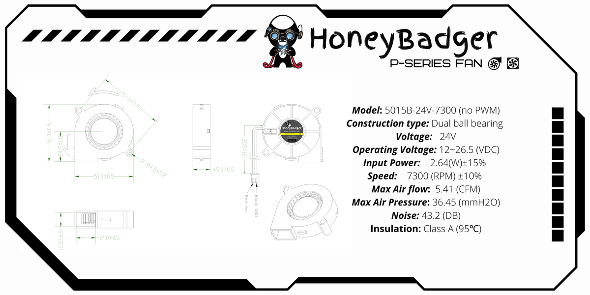 HoneyBadger Performance Series 5015 Blower Fans 2–4 Wire, PWM & Tach Options by Fabreeko – product photo 11