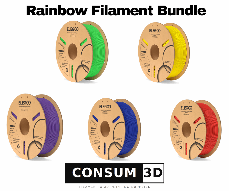 Elegoo Eco-Friendly PLA Filament 1.75mm Bundle - 5 Spools