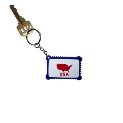 Keychain with USA map design on a white background