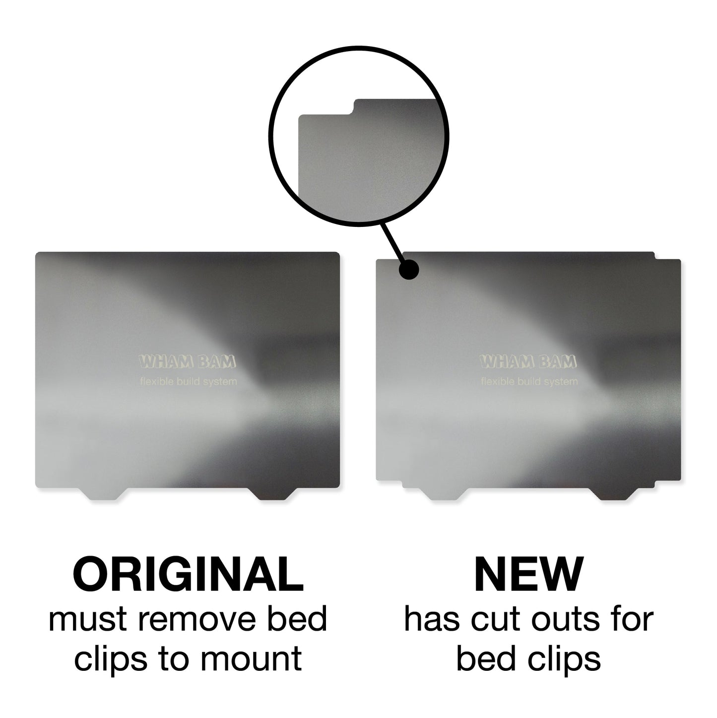 Wham Bam Flexi Plate with Textured ULTEM PEI - 355 x 275 Cut Out Corners