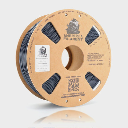 Spool of Ambrosia Filament on a light gray background