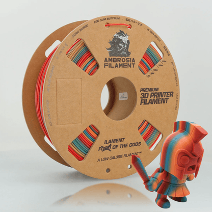 Ambrosia ASA filament in Rainbow Rush, 1kg AMS-friendly cardboard spool