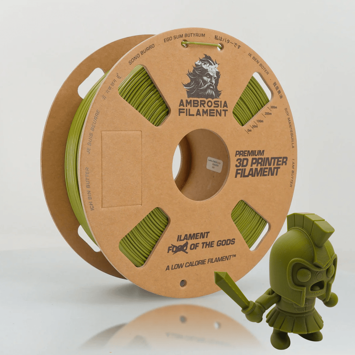 Ambrosia ASA filament in Camo Green, 1kg AMS-friendly cardboard spool