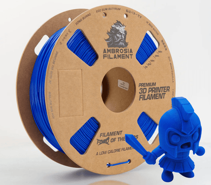 Ambrosia Galactic Sparkle PLA filament 1.75mm 1kg in Galactic Super Blue on a cardboard spool