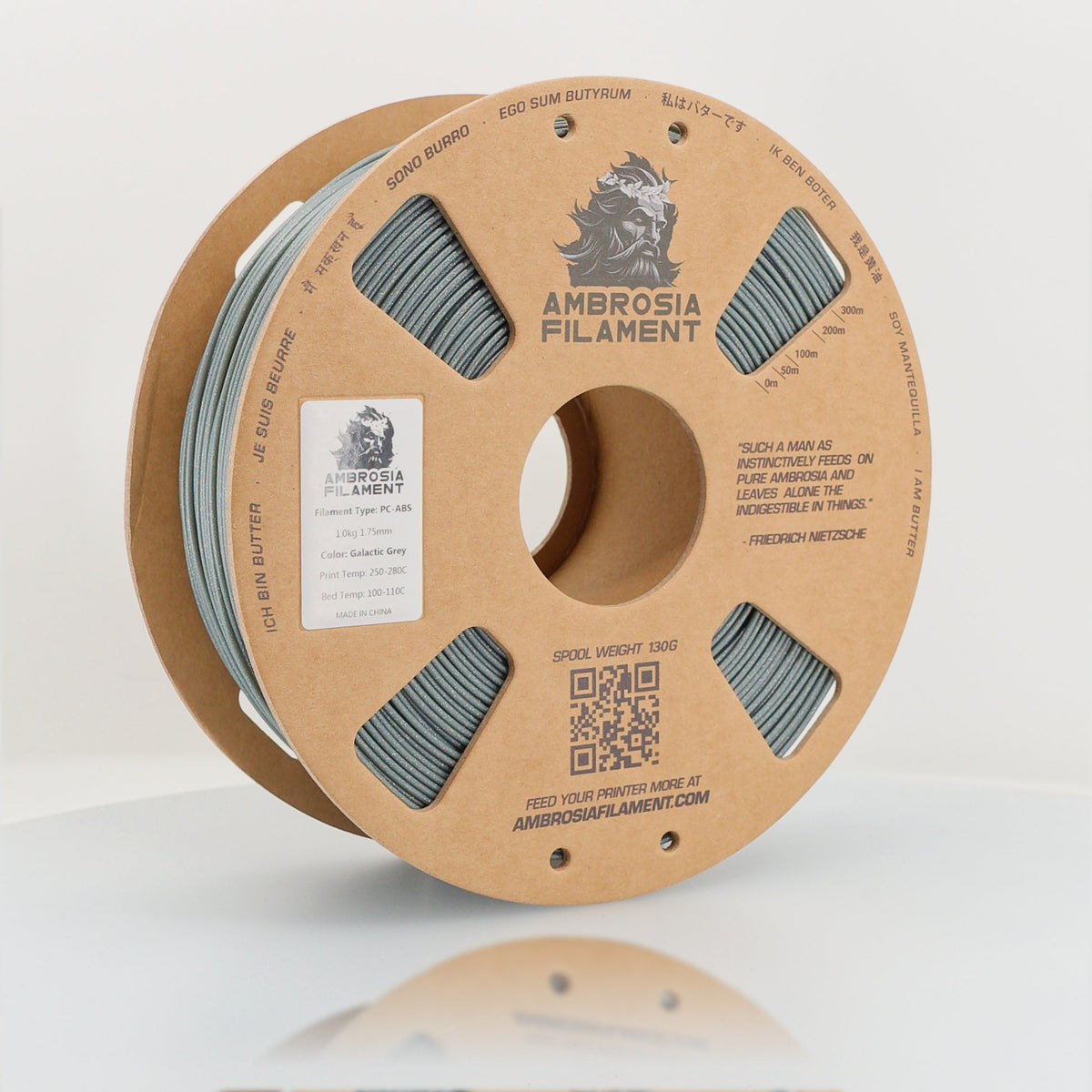 AMBROSIA PC-ABS Filament of the Gods — Galactic Black 1kg spool