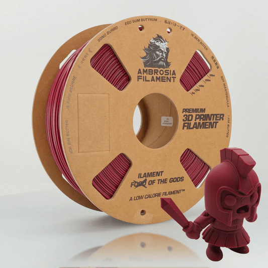 Ambrosia PLA Filament of the Gods — color options and multiple spool variants on white background