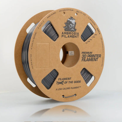 Spool of Ambrosia Filament 3D printer filament on a white background