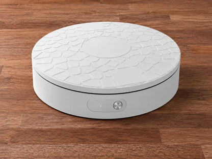 CaptureDisc Basic capture disc on a wood background demonstrating turntable-based 3D photo scanning