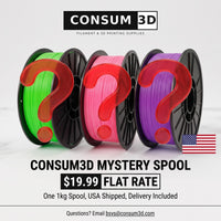 CONSUM3D Mystery Spool $19.99 Flat Rate – Random 1kg 1.75mm 3D Printer Filament, Brand New Factory Sealed, USA Shipped Delivery Included