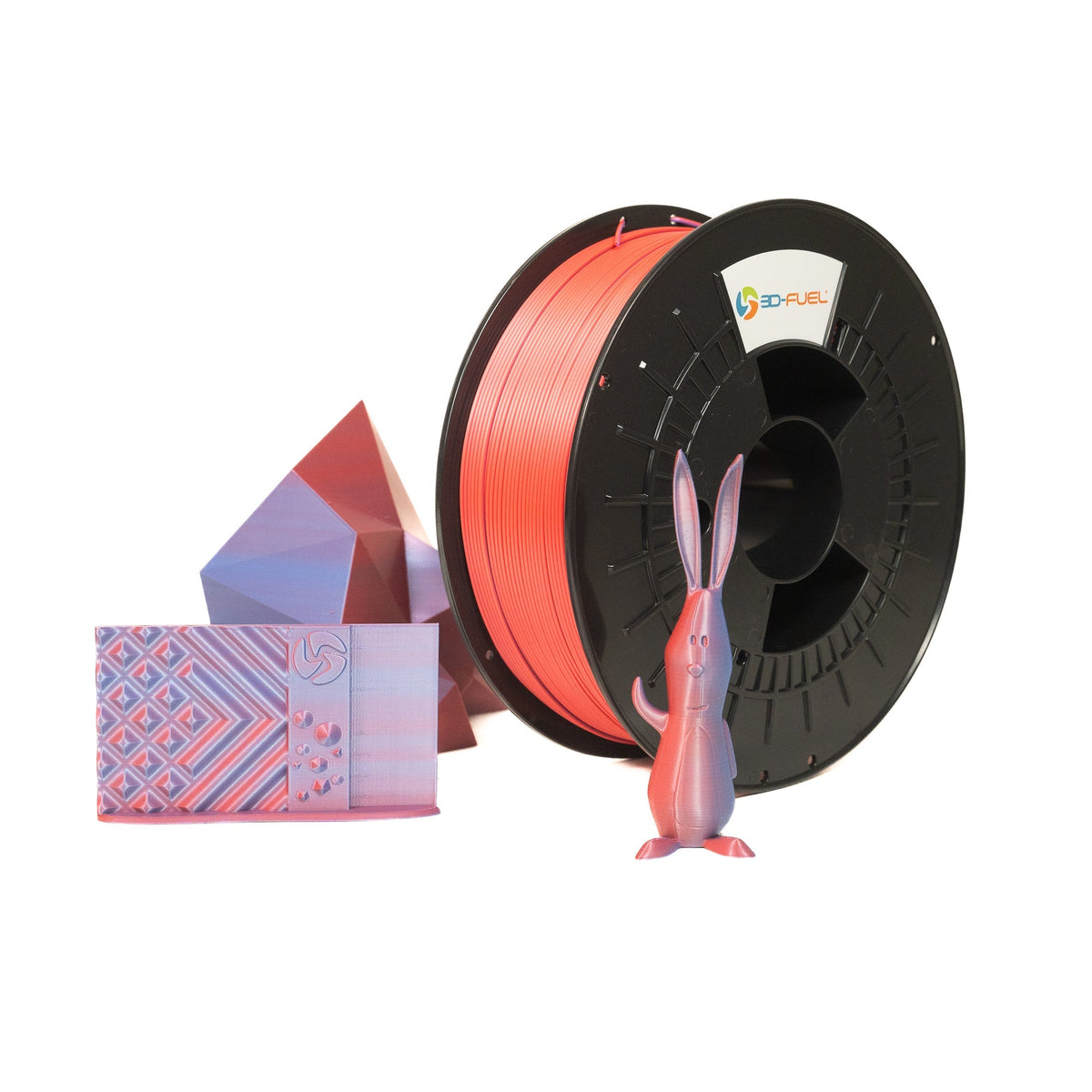 Dual-Color Silk PLA+, Silky Blushing Violet, 1.75mm by 3D-Fuel – product photo 3