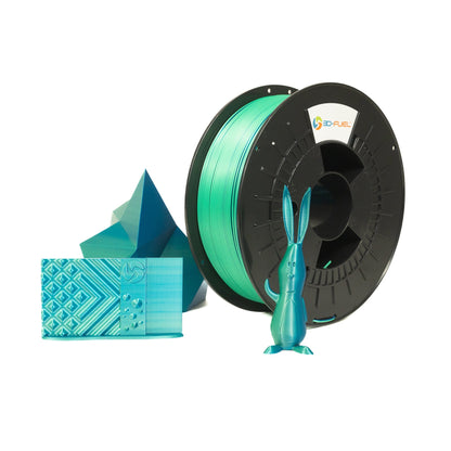Dual-Color Silk PLA+, Silky Lagoon, 1.75mm by 3D-Fuel – product photo 3