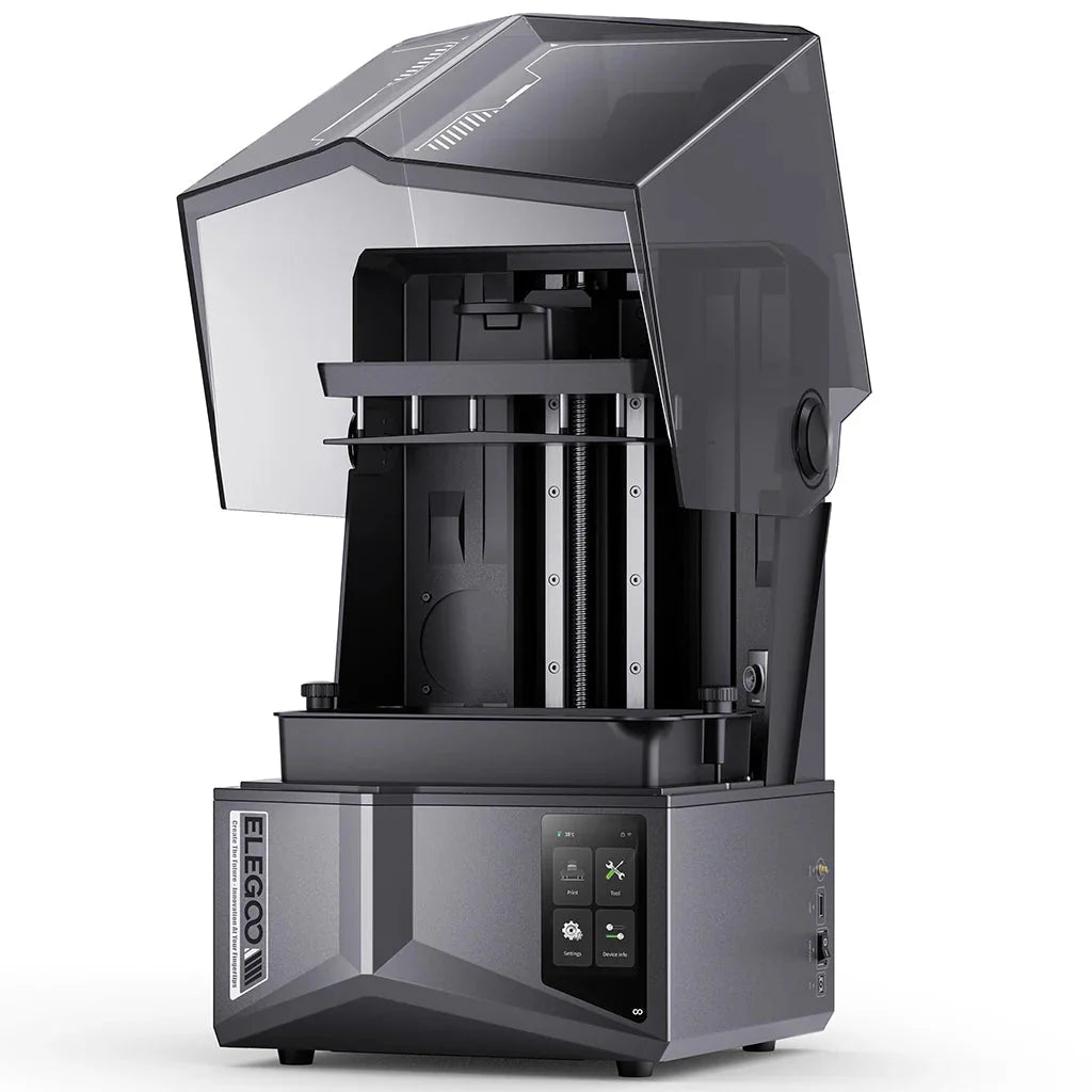 3D printer with 'Elegoo' branding on a white background