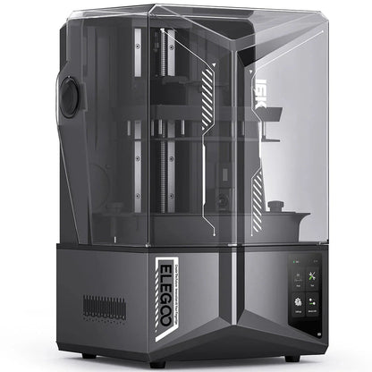 3D printer with transparent top cover on a white background