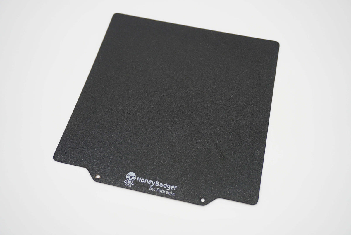 HoneyBadger Zero G Mercury 1 Dual Sided Black Textured & Smooth PEI Flex Plates by Fabreeko – product photo 2