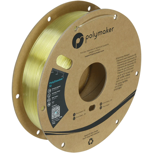 Polymaker PolyDissolve S1 PVA 750g spool — water-soluble support filament 1.75mm