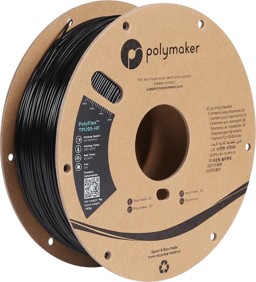Polymaker PolyFlex TPU95-HF 1kg spool — high-flow flexible filament 1.75mm