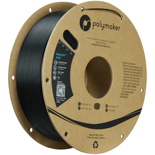 Spool of Polymaker 3D printing filament on a cardboard reel