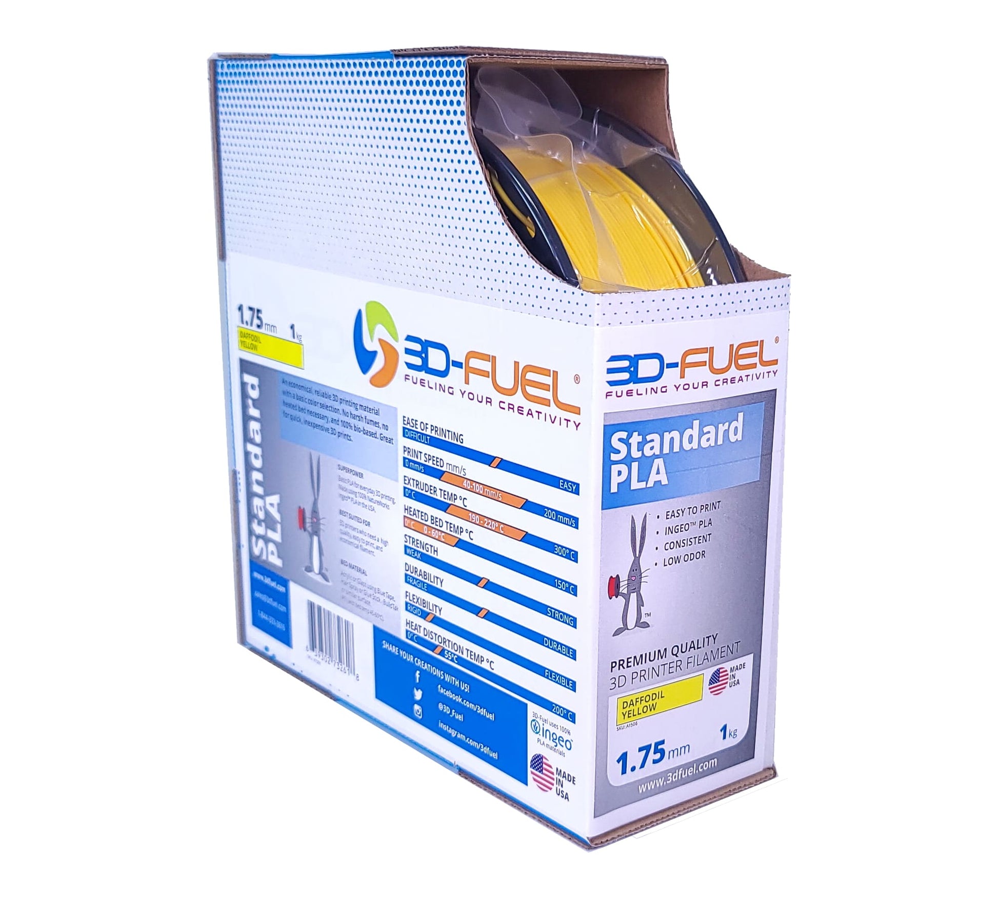 Box of 3D-Fuel Standard PLA filament on a white background