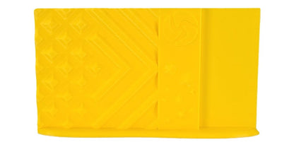 Yellow towel on a white background