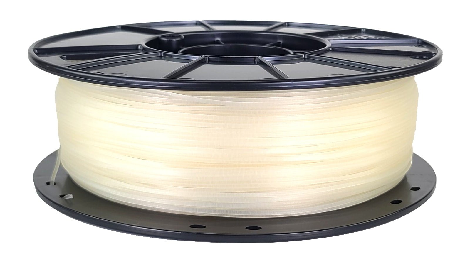 Spool of filament on a white background