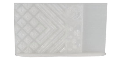 White textured bath mat on a white background