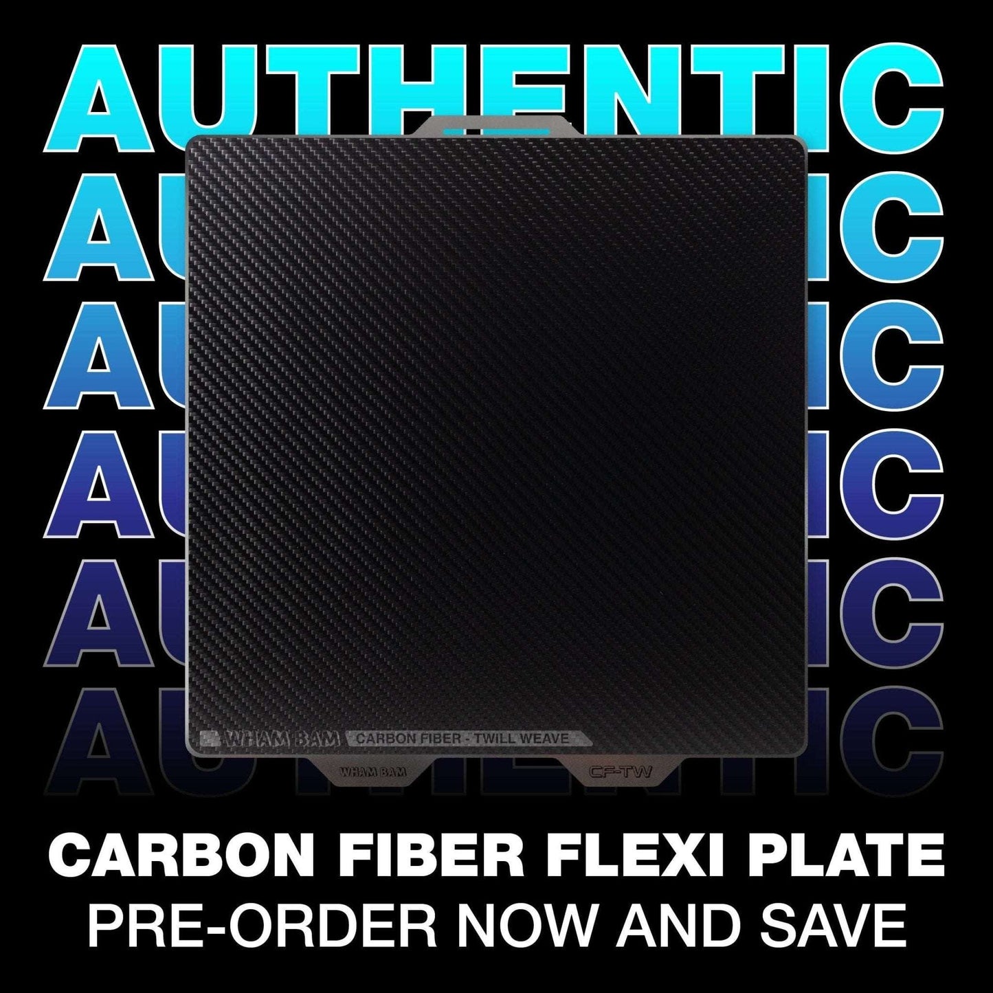 Wham Bam Carbon Fiber Build Surface Bambu Lab A1, X1, P1 Series - 258 x 258 - CONSUM3D